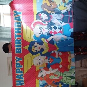 Happy birthday super hero banner 3X5 new